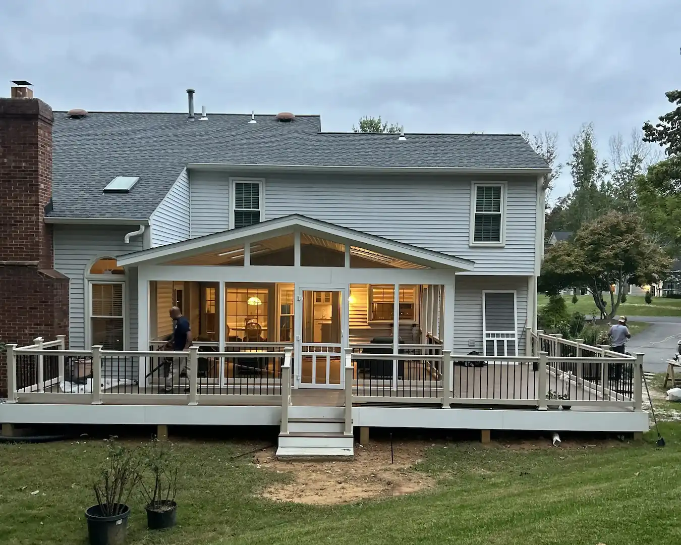 Full-Sized Deck with Covered Porch Addition